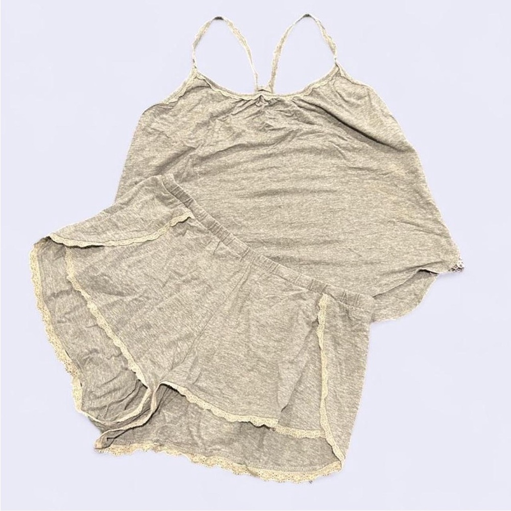UGG Gray Lace Trim Sleepwear Set